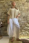Lalli Damask 7/8 Barrel Leg Pant White